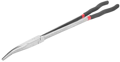 Extended Handle Pliers, 16in 400mm Needle Nose Pliers, 25 Degree Curved Nose Pliers Repair Tools for Lathe and Turning Industrial Hardware Tool