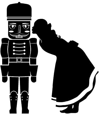Vinyl Art Wall Decals Nutcracker Kiss Silhouette Wall Stickers Homestead School Kindergarten Interior Decoration Wall Poster 65X57 Cm