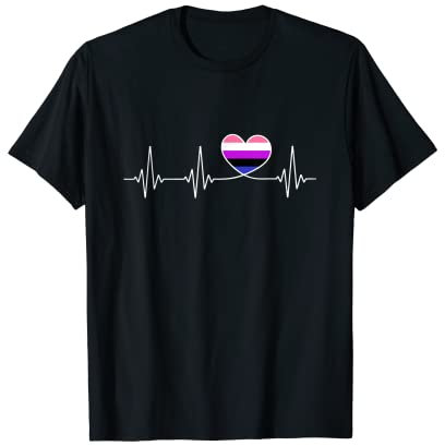 Genderfluid Flagge Herz für Genderfluid Pride T-Shirt