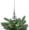 JACK Kunststoff Christbaumspitze Spitze Höhe 28cm, Ø 6cm Weihnachtsbaum Spitze Gold Silber Rot Grau Weiß Glanz, Farbe:Silber