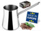Hakan Topkapı Stainless Steel Turkish Coffee Pot, Greek Arabic Coffee Maker with Spout, Stove Top Coffee Maker in Box, Milk Warmer with Handle, Chai Pot Cezve, Ibrik, Briki (Large - 20.2 oz)