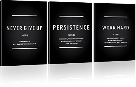 Motivational Never Give Up Leinwand-Wandkunst, Inspiration, Arbeit, harte Beharrlichkeit, Zitate, Erinnerung, Dekoration, positive Bestätigung, Poster, Erfolg, Wandbehang, Bild, Büro, Arbeitsplatz