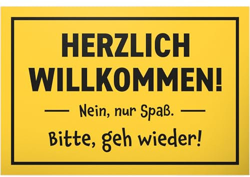 DankeDir! Willkommen/Geh Wieder - Schild 30 x 20 cm - Deko Partydeko Party Kollegen Freunde Geschenk Geschenkidee - Türschild Wanddeko Spruchschild Geburtstagsgeschenk lustiger Spruch