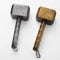MISNODE 2 Pack Keychain Bottle Opener, Thor Hammer Bottle Opener Keychain,Corkscrew Retro Portable Hammer Shaped with Long Handle Magnetic (Silver & Bronze)