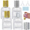 GZLFH 4 Stück Parfümzerstäuber, Parfümzerstäuber Nachfüllbar 30ML mit 2 Trichter 64 Etikett, Parfüm Zerstäuber Nachfüllbar Für Reisen, Kosmetik (Gold Silber)