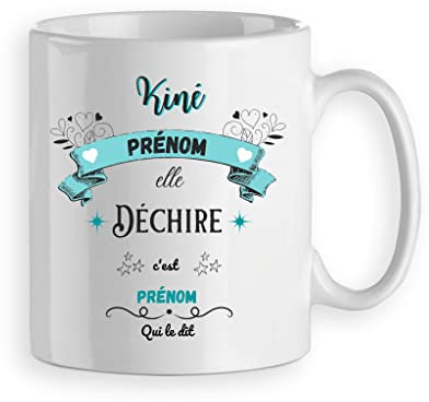 Mug Tasse cadeau pour kiné qui déchire - cadeau humour kinésithérapeute personnalisé prénom femme homme