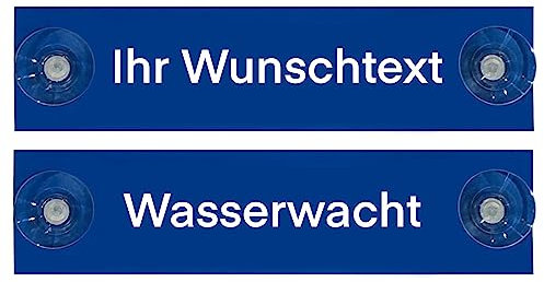 Hinweis Schild Saugnapfschild Wunschtext, THW, Wasserwacht Blau 200x50 mm… (WASSERWACHT)