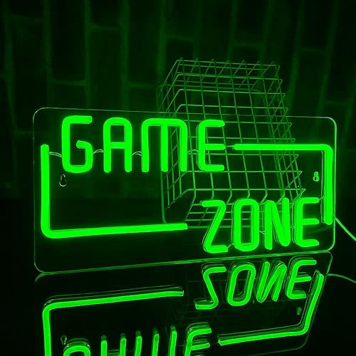 PILOYINDE GAME ZONE neón Letrero de neón letrero de neón para decoración de sala de juegos letrero de neón USB letrero abierto decoración de pared LED elementos de juego