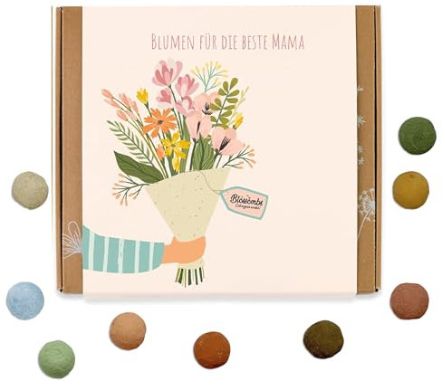 Blossombs Samenbomben Geschenkbox - Blumen für Die Liebste Mama -1 Stück mit 9 Blumenbomben Geschenk für die Liebste Mutter Blumensamen Seedbombs Geschenke für Mama
