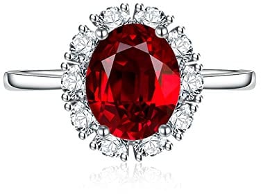 Ovaler Rubinring Mit Vier Krallen Und Grüner Kristallring Mit Mehrfarbigen Juwelen,Roter Diamant,Verstellbare Öffnung