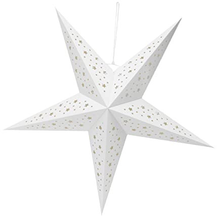 DOITOOL Papierstern Lampenschirm Sternförmiger Lampenschirm aus Papier Kronleuchterbezug Geeignet für Wohnzimmer und Schlafzimmer Einfach Anzubringen und Entfernen Langlebig Origami Design