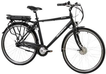 F.lli Schiano E-Moon, E Bike für die Stadt 28 Zoll, 36V 13Ah Abnehmbarer Akku, Motor 250W 40Nm, City Ebike für Herren, Schwarz