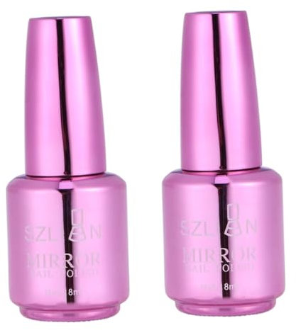FRCOLOR 2pcs Fingernail Polish Liquid Mirror Diamond Gel Nail Polish Metallic Nail Polish Mirror Effect Glossy Manicure Nail Lacquers Nail Polish Art for Women Miss Manicure Tools Lasting