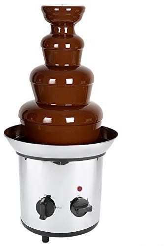 Fontaine à chocolat Pro, tour en acier inoxydable à 4 niveaux, fontaine à chocolat, fontaine à fondue au chocolat, stabilité thermique, machine à fondre le chocolat électrique for fromage nacho, sauce