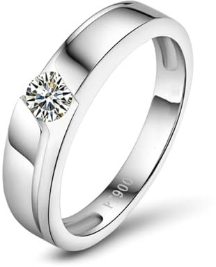 ANAZOZ Eheringe 950 Platin, Ringe Moissanite 0.2 Karat und Moissanit Karat Hochzeit Ringe Damen größe 65 (20.7)