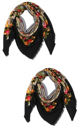 SHERCHPRY 2st Schal Bedrucken Blumenschal Volksbrauch Quadratischer Schal Frau