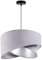 Light-Home Milan Elegant Hängelampe - Modern Deckenlampe für Wohnzimmer Schlafzimmer und Esszimmer - Designer Pendelleuchte aus Metall mit Lampenschirm aus Velours - Hellgrau und Silber