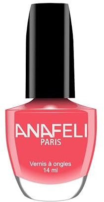 Vernis à Ongles ANAFELI - Rose orangé n° 73 - Pinceau large pour une application facile