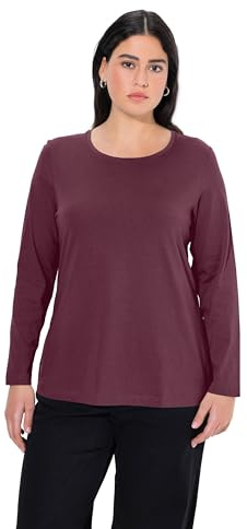Ulla Popken Damen Shirt, Slim, Rundhalsausschnitt, Langarm Langarmshirt (1er Pack)
