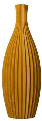 SLIMPRINT Vase Rose, Ockergelb, 17,8 x 13,9 x 50 cm, Halbrunde Dekovase für Trockenblumen und Pampasgras, Recycelter Biokunststoff