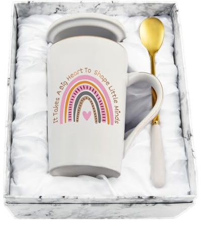 Joymaking Teacher Coffee Mug - Big Heart Shaping Little Minds - Thank You Gift for Birthday, Christmas, 14 Oz White