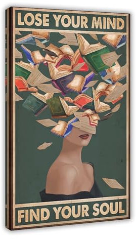 TINGTOEO Vintage-Poster Lose Your Mind Find Your Soul, Vintage-Poster, Leinwand-Poster, Schlafzimmer-Dekor, Sportlandschaft, Büro, Raumdekoration, Geschenk, Rahmen-Stil, 50 x 75 cm