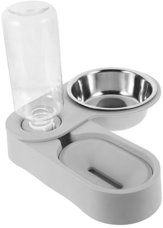 BESPORTBLE Stainless Steel Cat Bowl Rotatable Design for Wall Corners Multi-function Feeder for Pet Supply Includes Automatic Water Dispenser Feature