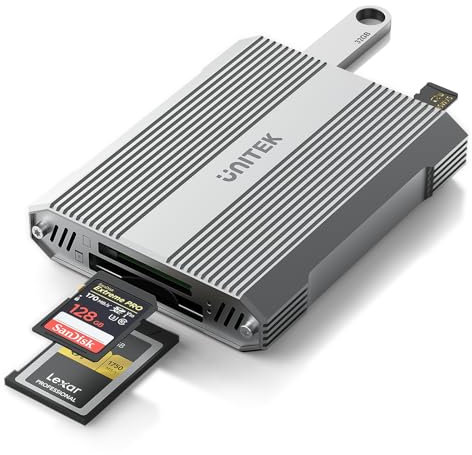 4-in-1CFexpress Typ B Kartenleser, CF Express Reader Hub für CFexpress Typ B/SD UHS-II/Micro SD 3.0/SDHC/SDXC/SDUC/USB A, 10 Gbit/s USB 3.1 Gen 2, CFexpress Adapter lesen 3 Karten und 1USB