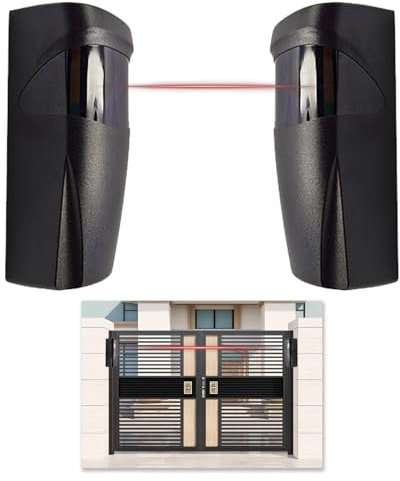 Paar Lichtschranke Infrarot Sensor, IR Lichtschranke Sender Empfänger für Automatisierung von Garagentoren IP55 Wasserdicht Infrarot-Sensoren AC/DC 12-24V mit Elektromagnetischem Schutz Sonnenfilter