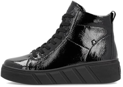 Rieker Evolution W0561 stivaletto in vernice nera con zeppa, Nero , 42 EU
