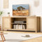 Jocoevol Rattan Stand Meuble TV, Rotin en Bois d'ingénierie, 147,3 cm
