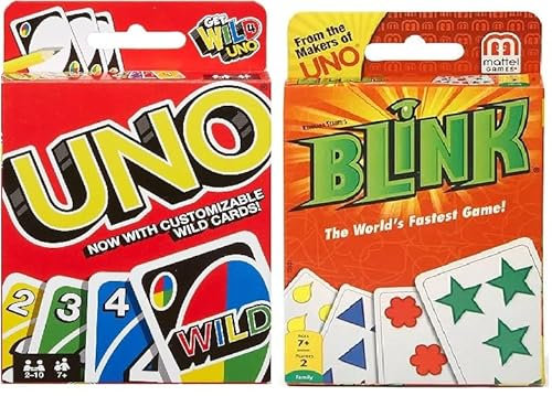 Mattel Uno und Blink Kartenspiel Combo 2er Pack