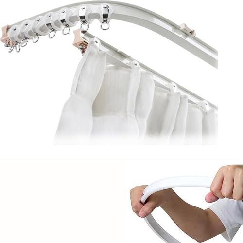 Binario for tende da soffitto, Binario for tende da soffitto, Binario for tende con supporto pieghevole for tende da doccia Camper Divisorio Binario for tende curvo, Binario for tende curvo flessibile