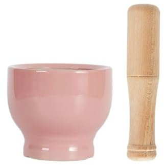 Hhmmei2024-23 Mortar and Pestle Sets Home Ceramic Garlic Pounding Bowl Kitchen Tools Practical Pounding Jar Grinding Jar Spice Grinder Perfect for Crushing and Grinding Herbs(Pink)
