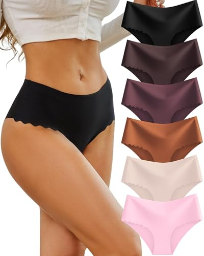 Sth Big Culotte sans Couture Femme Invisible Taille Haute Slip sous Vetements Feminins Womens Underwear Hipster Bikini Culottes Lot de 6
