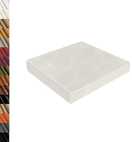 Lsjoaw Quadratisch Sitzkissen 35X35X5CM Wachslederstoff Bodenkissen Stuhlkissen Waschbar Stuhlauflage Rutschfestes Barhocker-Kissen AbnehmbarerBezug Color#1 Weiß