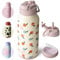 bottlebottle BOTTLE BOTTLE Edelstahl Trinkflasche 1L mit Strohhalm – Auslaufsichere Isolierflasche für Sport & Fitnessstudio, mit Pillenfach, BPA-frei, doppelwandig (Blütenregen)