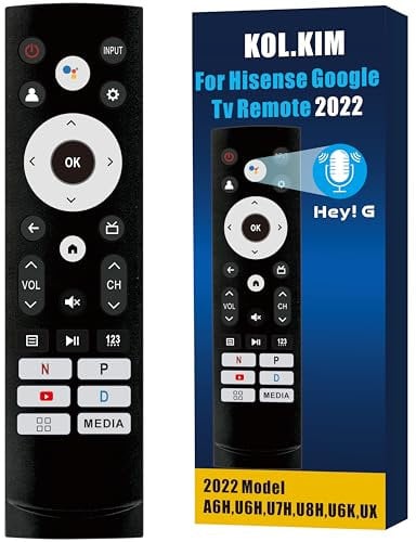 Voice Control Remotes for Hisense TV Remote Replacement for Hisense Google Tv Remotes Control Hi Sense Tv Remote Control 2022 Model 43A6H 55U6H 50U6H, 65U8H 75U75H U7H U6K with Voice Control