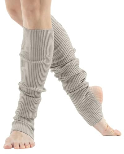 Generisch 2025 Leg Warmers for Women Dance & Yoga Open Toe & Heel Dance Socks Eighty's 80s Ribbed Party Socks Warm Sports Socks Men's Socks, gray, One size