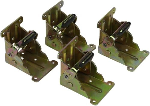 4 Pcs Folding Table Legs, 90 Degree Self Lock Foldable Leg Hinges, Table Extension Brackets with Screws for Home Furniture Accessory Connector