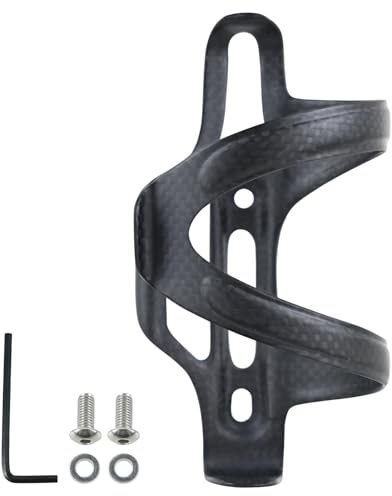ROADNADO Carbon Bike Water Bottle Cage Bicycle Bottle Holder Ultralight Carbon Fiber Strong Drink Cup Holder with Screws for Cycling MTB Road bike, suit for Kettle 72-74 mm Diameter (Left 1pcs)