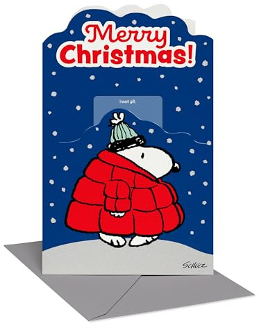 American Greetings Peanuts Christmas Gift Card Holder and Money Holder Card with Envelope for Cash, Gift Cards, or Checks (Favorite Time Of Year)