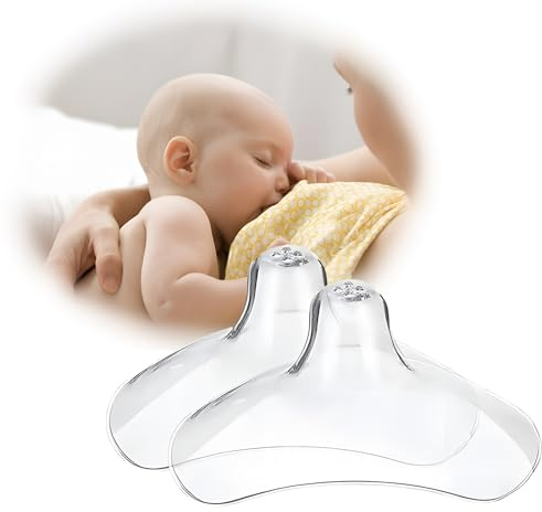 20mm Nipple Shields for Breastfeeding Newborn Nursing Baby (2pcs) | Breast feeding Essentials Supplies, Nipple Guards BPA Free Reusable Soft Silicone for Latch Difficulties/Flat/Inverted