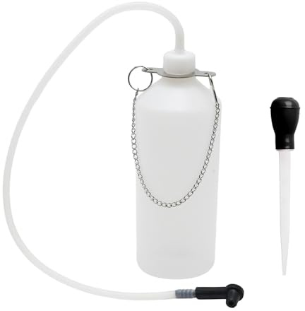 Bremsflüssigkeitsbehälter 1L, Bremsenentlüfter, Bremsenentlüftungsgerät Auto, Bremsenentlüfterflasche mit 65CM Schlauch und Universal Gummi-Adapter Bremsenentlüftungsgerät den Austausch von Bremsö