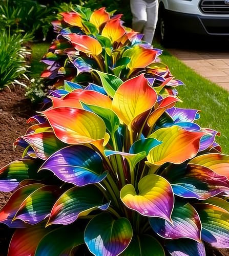 Funkien-Rhizom Mischung – Hosta - üPpig GrüNe BläTter, Pflegeleicht, Perfekt FüR Haus Und Garten, Farbenfrohe-8 Rhizom-I