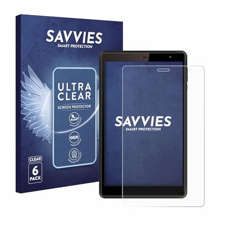 Savvies Schutzfolie für Logicom Tab 80 8 | 6 Stück Transparenter Displayschutz Made in Germany Ultra-Klar Displayschutz-Folie