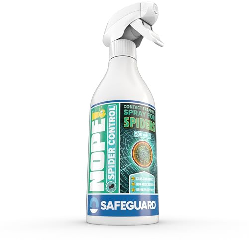 NOPE!® Control de Arañas |Spray de Acción Mecánica por Contacto | Fórmula de Base Acuosa Invisible | Sin Olores ni Residuos para Cocinas y Despensas