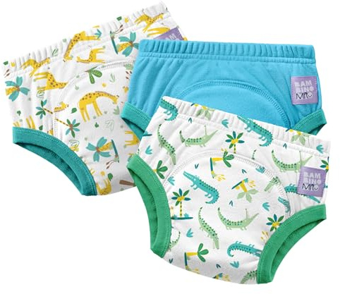 Bambino Mio 3er-Pack BEST Töpfchentraining-Hosen (4–5 Jahre) WILDTIERE | EUROPÄISCHE MARKE | Wiederverwendbare Baumwollunterwäsche für Kleinkinder