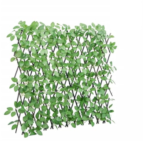 Lot de 5 treillis pour plantes grimpantes - Brise-vue avec lierre artificiel - Clôture extensible pour jardin - Décoration d'intimité