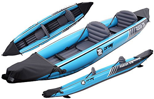 KANU KAJAK Zray ROATAN 376 aufblasbar für zwei Personen mit Paddel, Luftpumpe und Tasche
